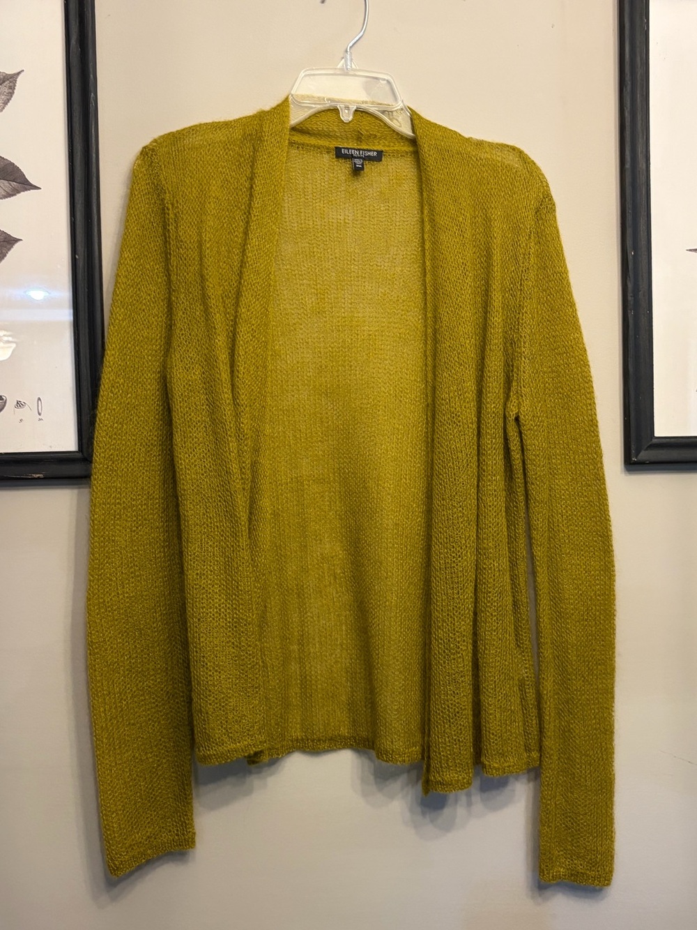 Eileen Fisher Mohair Wool Open Front Cardigan Size PM